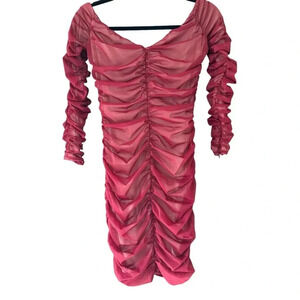 House of CB Fifi Wine Red Stretch Tulle Dress